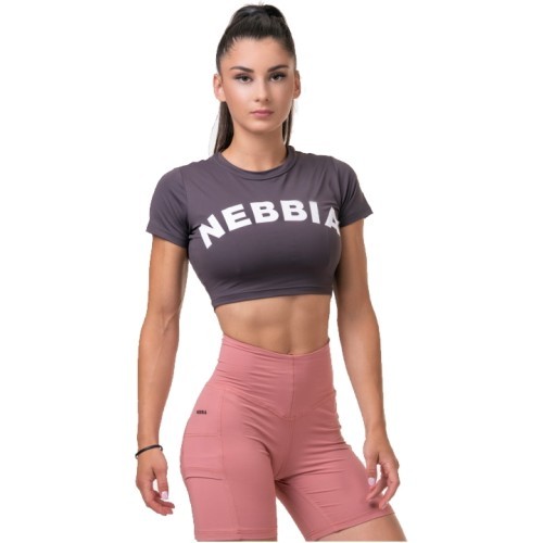 Moteriški marškinėliai trumpomis rankovėmis Nebbia Sporty Hero 584 - Marron