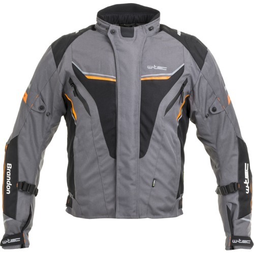 Men’s Motorcycle Jacket W-Tec Brandon - Black-Grey-Orange