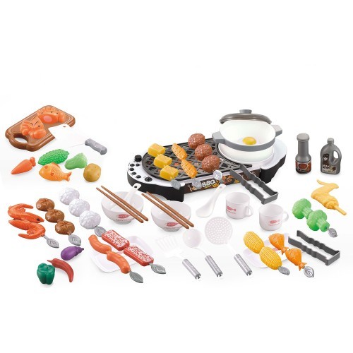 Mini grill ECOTOYS with kitchen accessories for children