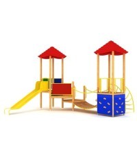 Medinė vaikų žaidimų aikštelė modelis 05-A