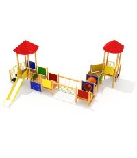 Medinė vaikų žaidimų aikštelė modelis 02-A
