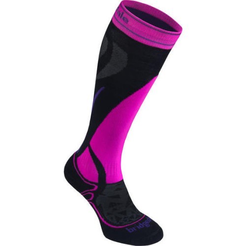 Socks For Women Bridgedale Ski Midweight, Black/Purple - 077