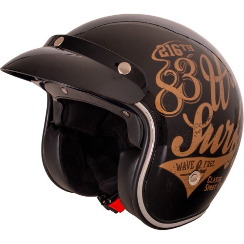 Motorcycle Helmet W-TEC Café Racer - 3Ways Surf Bronze