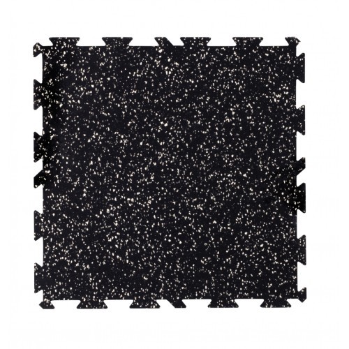 Rubber Tile Slice - Puzzle, Black/Mosaic EPDM