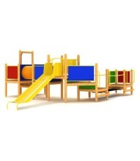 Medinė vaikų žaidimų aikštelė modelis 0401D
