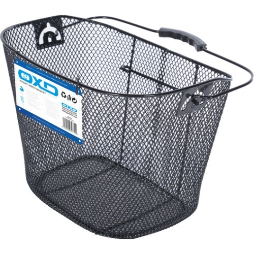Front Bicycle Mesh Basket OXC, Black, Incl. Bracket