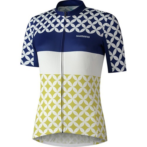 Women's Cycling Jersey Shimano Mizuki, Size L, White/Navy Blue