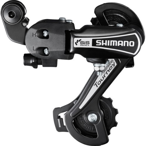 Galinis dviračio pavarų perjungėjas Shimano Tourney Direct Attachment Type, juodas