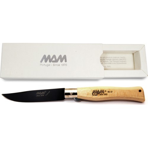 Titano sulankstomas peilis su apsauginiu užraktu MAM Douro 5004, buksmedžio mediena, 7.5cm