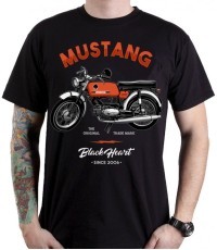 Marškinėliai BLACK HEART Mustang - Juoda