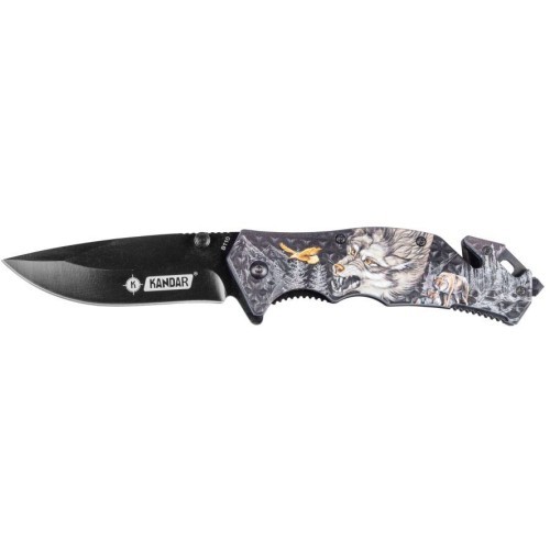 Kandar N380 knife with wolf.