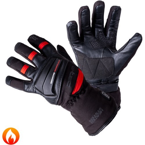 Перчатки с подогревом для мотоциклов/велосипедов W-TEC HEATamo - Black-Red