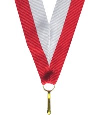 Лента для медали V2 белая/красная 2 см