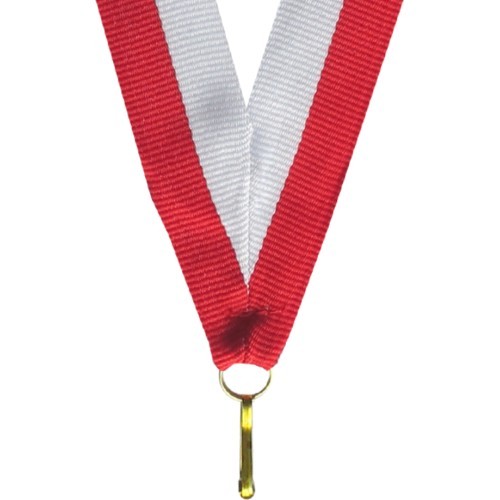Лента для медали V2 белая/красная 2 см