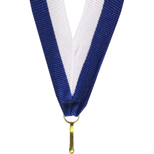 Лента для медали V2 белая/синяя 2 см