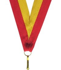 Лента для медали V8 желтая/красная 1 см