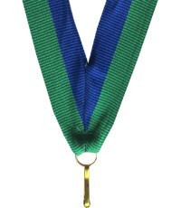 Лента для медали V8 синяя/зеленая 1 см