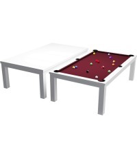 Biliardo stalas / valgomojo stalas, "Rasson Penelope II", blizgančios baltos spalvos, įskaitant stalo dangtį, 7 pėdų, klubo