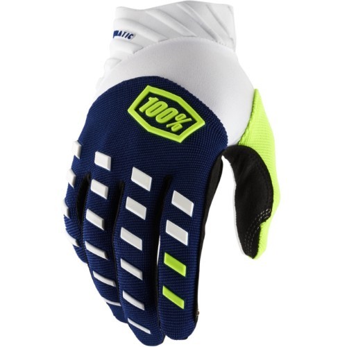 Motocross Gloves 100% Airmatic Blue/White - Blue White