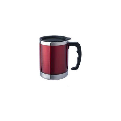 Termo puodelis BasicNature Stainless Steel Beaker MUG, 0.42L, raudonas