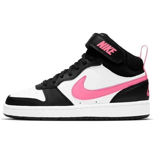 Nike Avalynė Paaugliams Court Borough Mid 2 White Black Pink CD7782 005