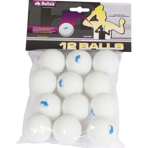 Table Tennis Balls Buffalo Hobby Outdoor, White, 12pcs