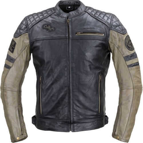 Мужская кожаная мотоциклетная куртка W-TEC Kostec - Black