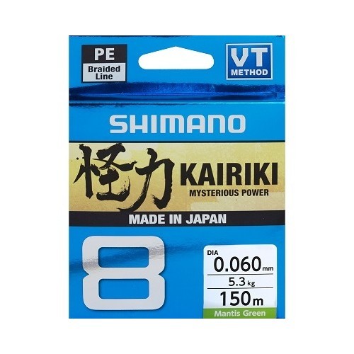 Braided Line Shimano Kairiki 8 150m, Mantis Green, 0.10mm/6.5kg