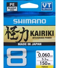 Valas Shimano Kairiki 8, geltonas, 150m, 0.20mm, 17.1kg