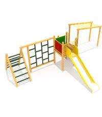 Medinė vaikų žaidimų aikštelė modelis 1-B