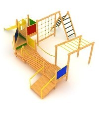 Medinė vaikų žaidimų aikštelė modelis 3-F