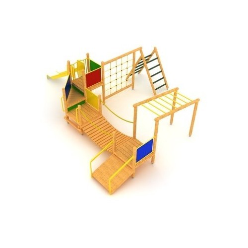 Medinė vaikų žaidimų aikštelė modelis 3-F