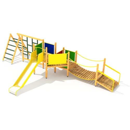 Medinė vaikų žaidimų aikštelė modelis 4-F