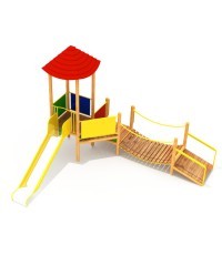 Medinė vaikų žaidimų aikštelė modelis 7-E