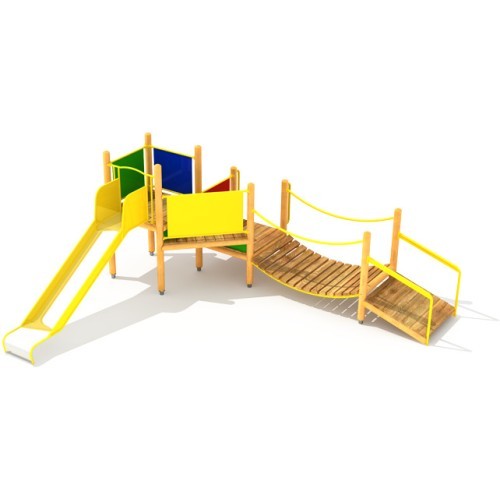 Medinė vaikų žaidimų aikštelė modelis 7-F