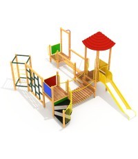 Medinė vaikų žaidimų aikštelė modelis 10-E