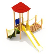 Medinė vaikų žaidimų aikštelė modelis 8-E