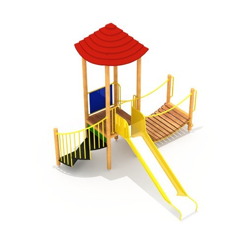Medinė vaikų žaidimų aikštelė modelis 8-E