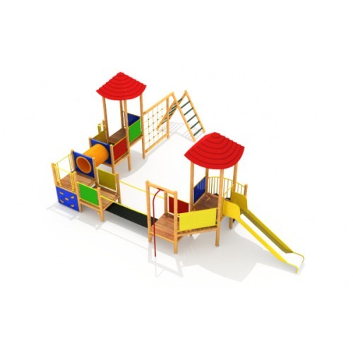 Medinė vaikų žaidimų aikštelė modelis 01-C