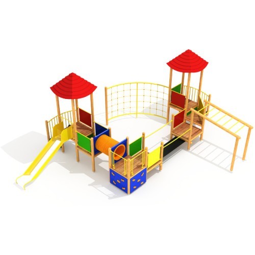 Medinė vaikų žaidimų aikštelė modelis 00-C
