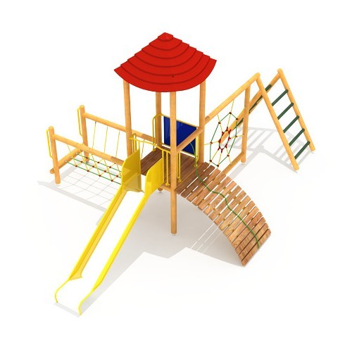 Medinė vaikų žaidimų aikštelė modelis 13-A