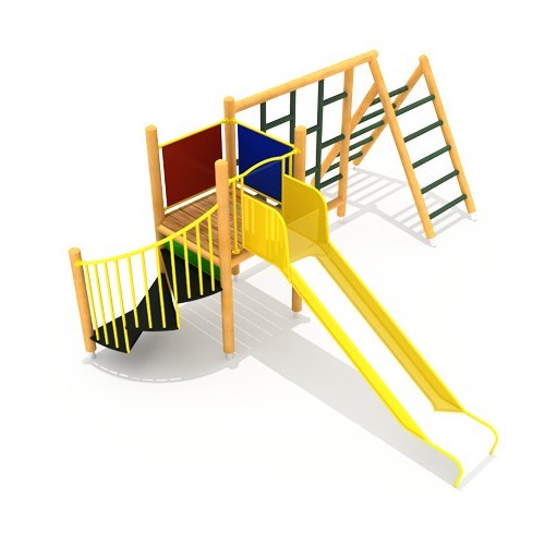 Medinė vaikų žaidimų aikštelė modelis 10-B