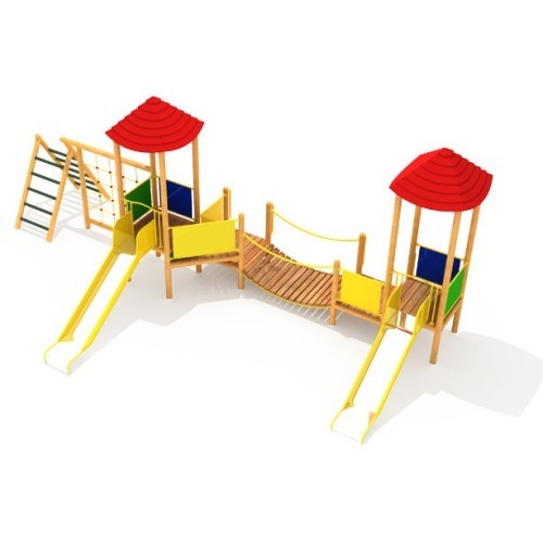 Medinė vaikų žaidimų aikštelė modelis 03-E