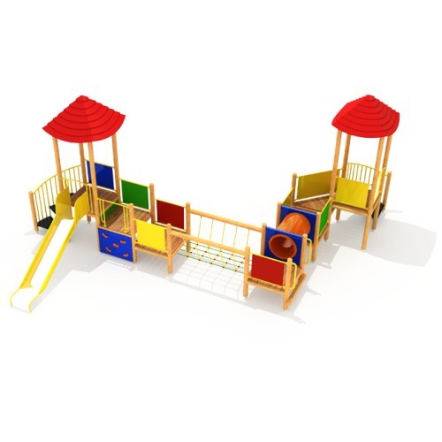 Medinė vaikų žaidimų aikštelė modelis 02-A