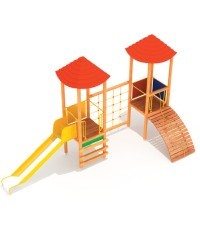 Medinė vaikų žaidimų aikštelė modelis 04-A