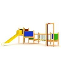 Medinė vaikų žaidimų aikštelė modelis 12-B