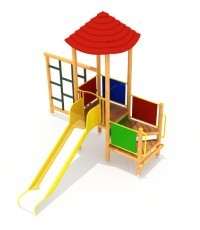 Medinė vaikų žaidimų aikštelė modelis 4-A