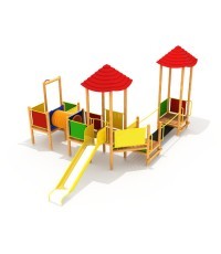 Medinė vaikų žaidimų aikštelė modelis 0401C