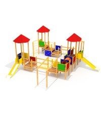 Medinė vaikų žaidimų aikštelė modelis 0501A
