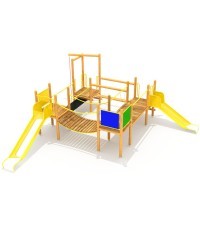 Medinė vaikų žaidimų aikštelė modelis 0502F